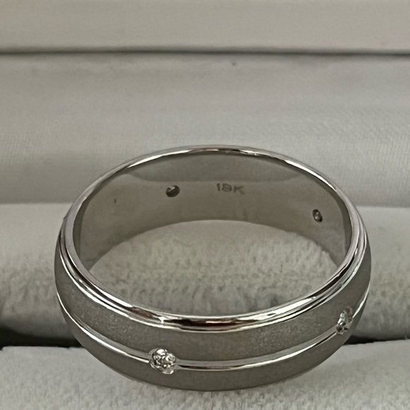 18K white gold men’s band - Picture 3 of 4